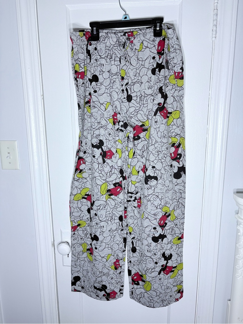 Men’s  Disney Pajama Pants in Gray with Red & Yellow Mickey Print